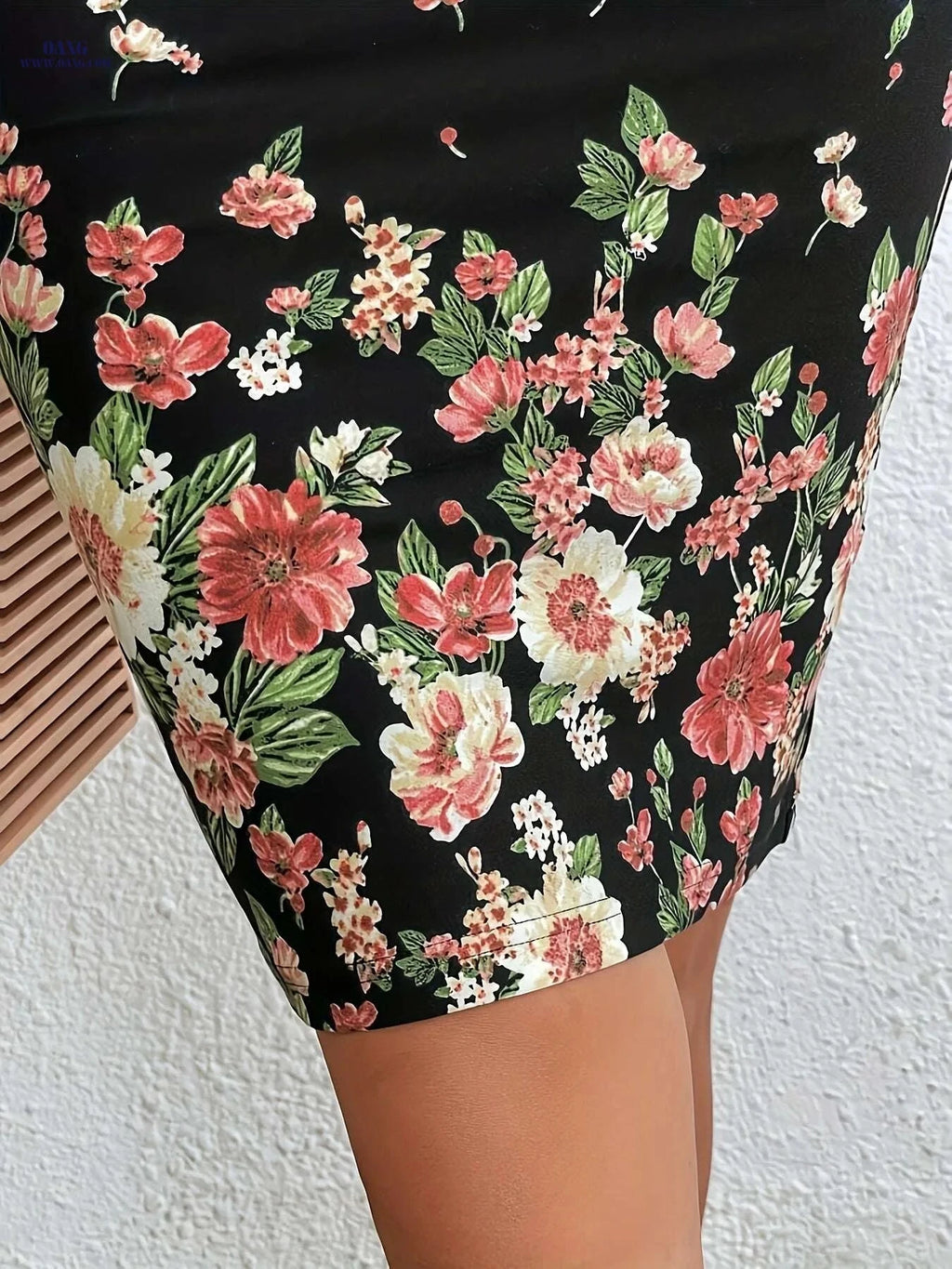 Elegant Floral Print High Waist Skirt for Spring & Summer   OAXG 