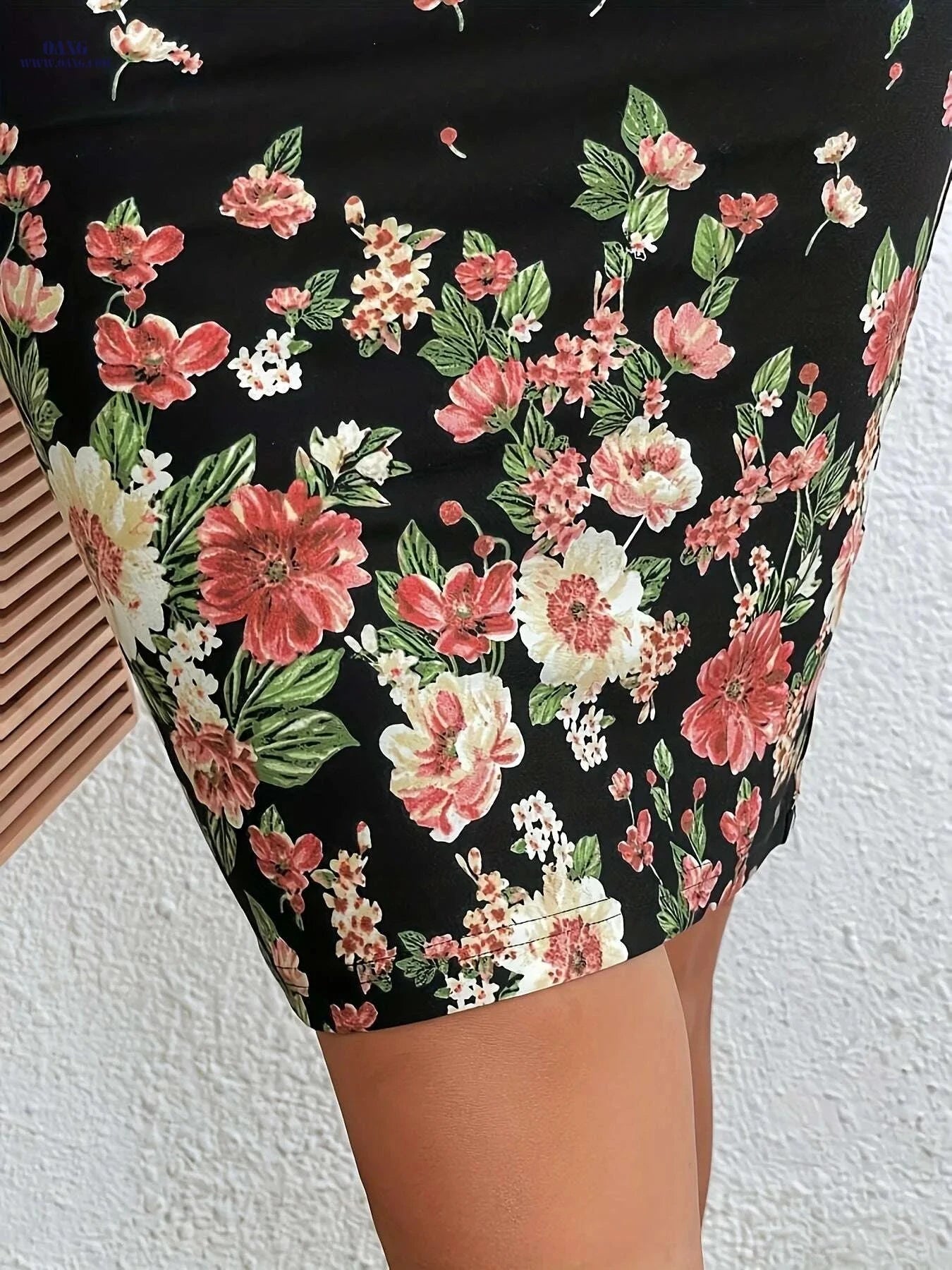 Elegant Floral Print High Waist Skirt for Spring & Summer   OAXG 