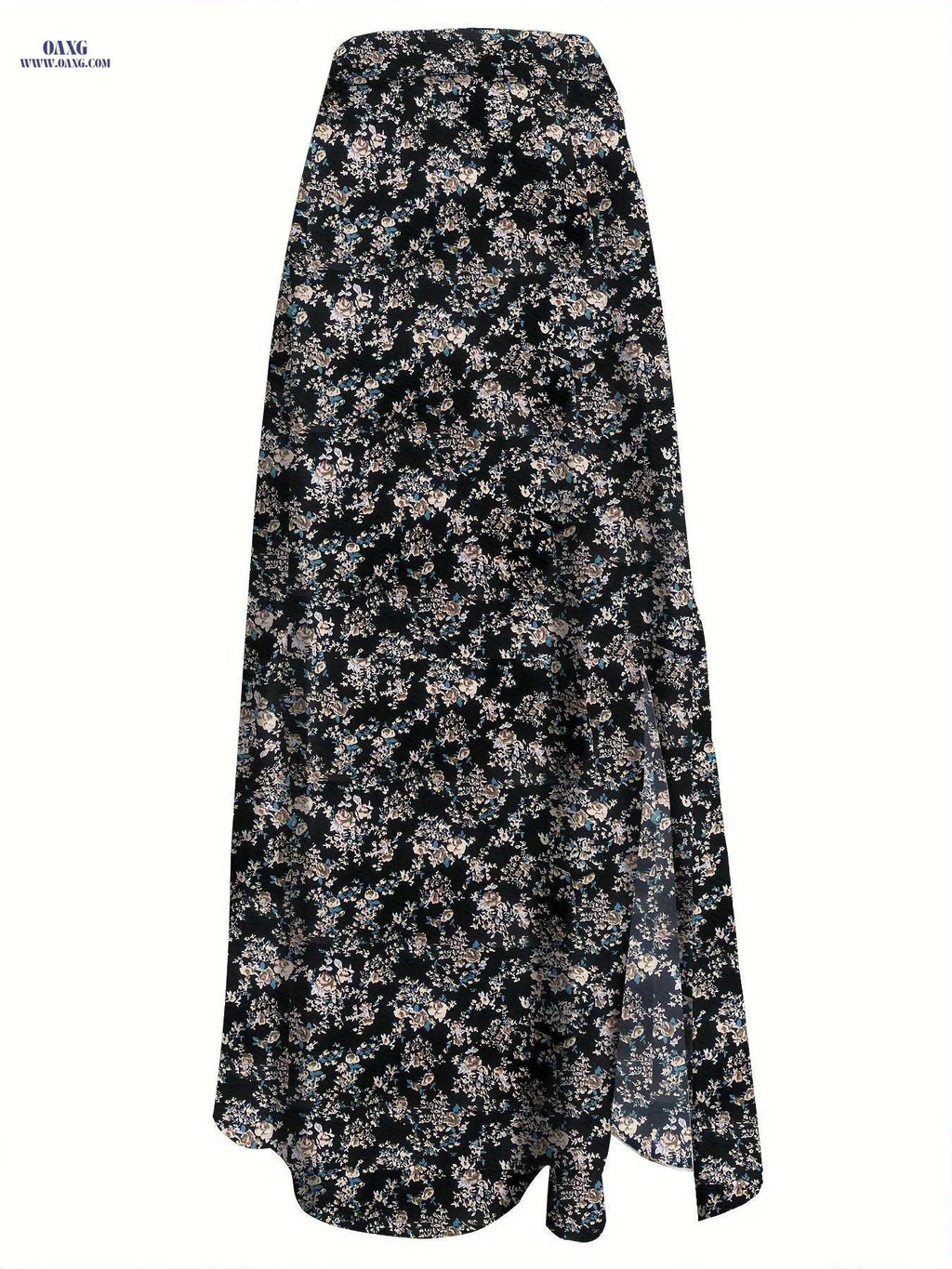 Elegant Floral Print High-Waisted Skirt - Women's Spring/Summer Fashion   OAXG 
