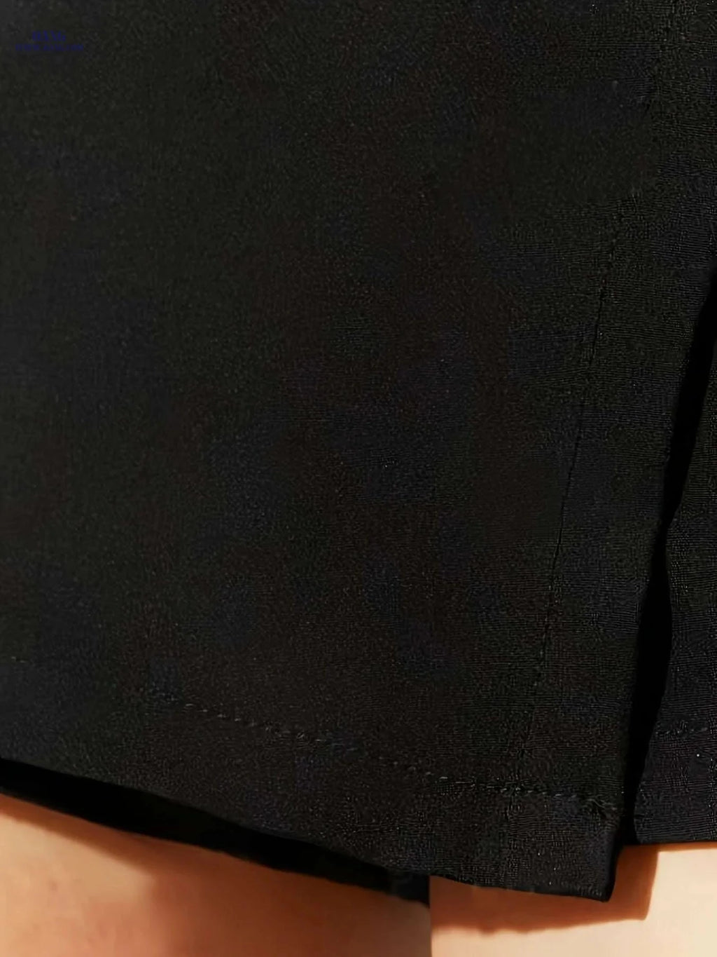 Elegant High Waist Asymmetrical Skort - Solid Color Button Decor   OAXG 