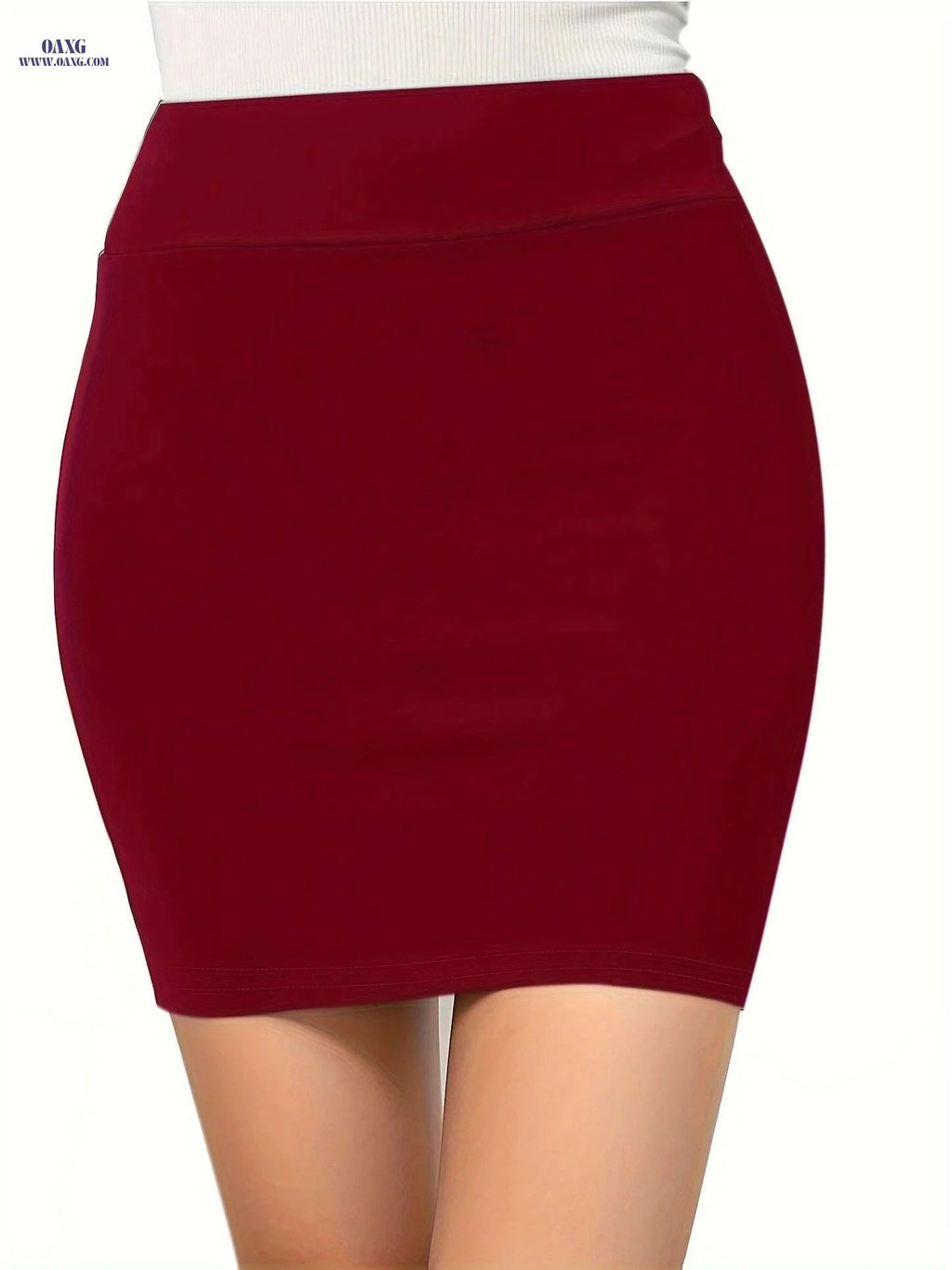 Elegant High Waist Bodycon Mini Skirt - Sexy Slit Design for All Seasons   OAXG 