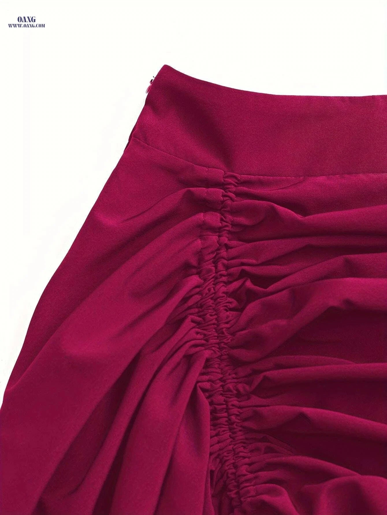Elegant High Waist Ruffle Trim Asymmetric Skirt for Women   OAXG 
