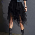 Elegant High-Waist Tulle Skirt - Versatile Solid Color, Loose Fit   OAXG 