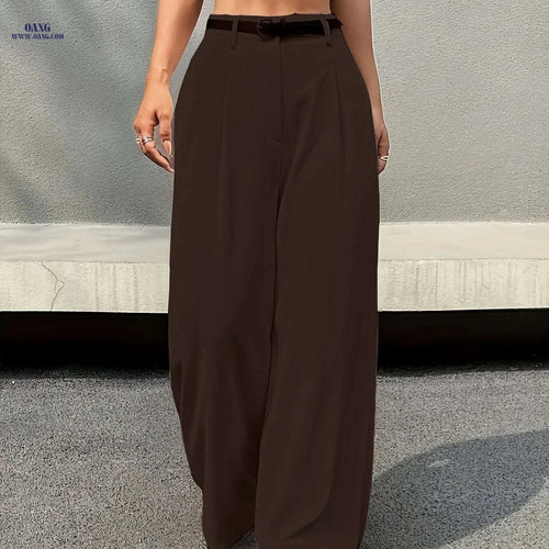 Elegant High-Waist Wide Leg Pants - Comfortable, Multi-functional Style   OAXG 