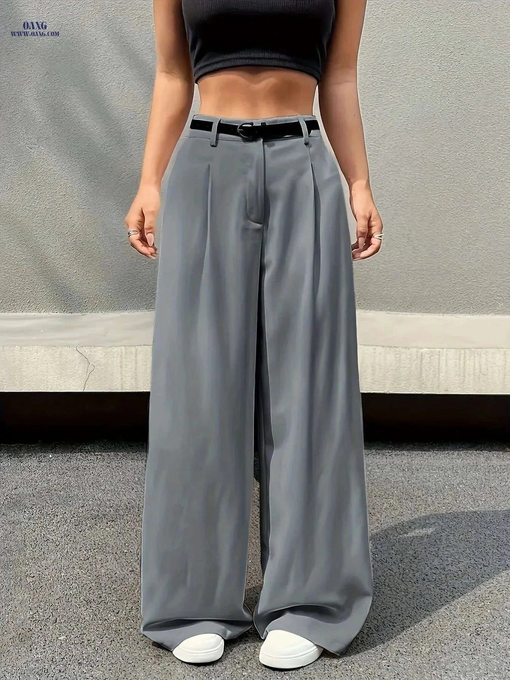 Elegant High-Waist Wide Leg Pants - Comfortable, Multi-functional Style   OAXG Coffee Brown / S