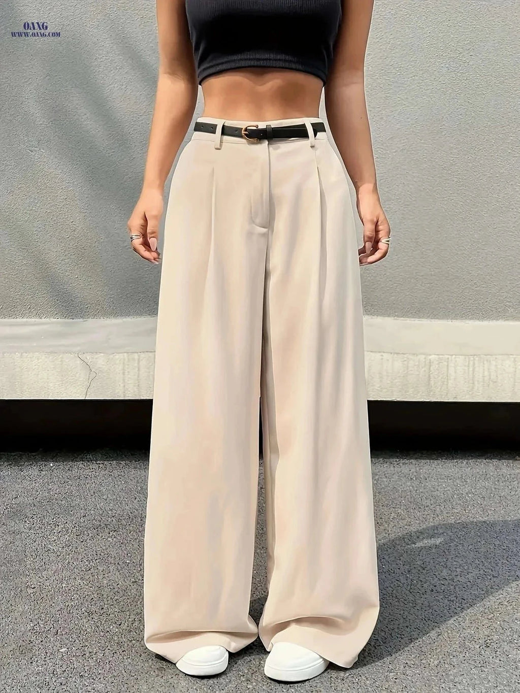 Elegant High-Waist Wide Leg Pants - Comfortable, Multi-functional Style   OAXG Coffee Brown / S