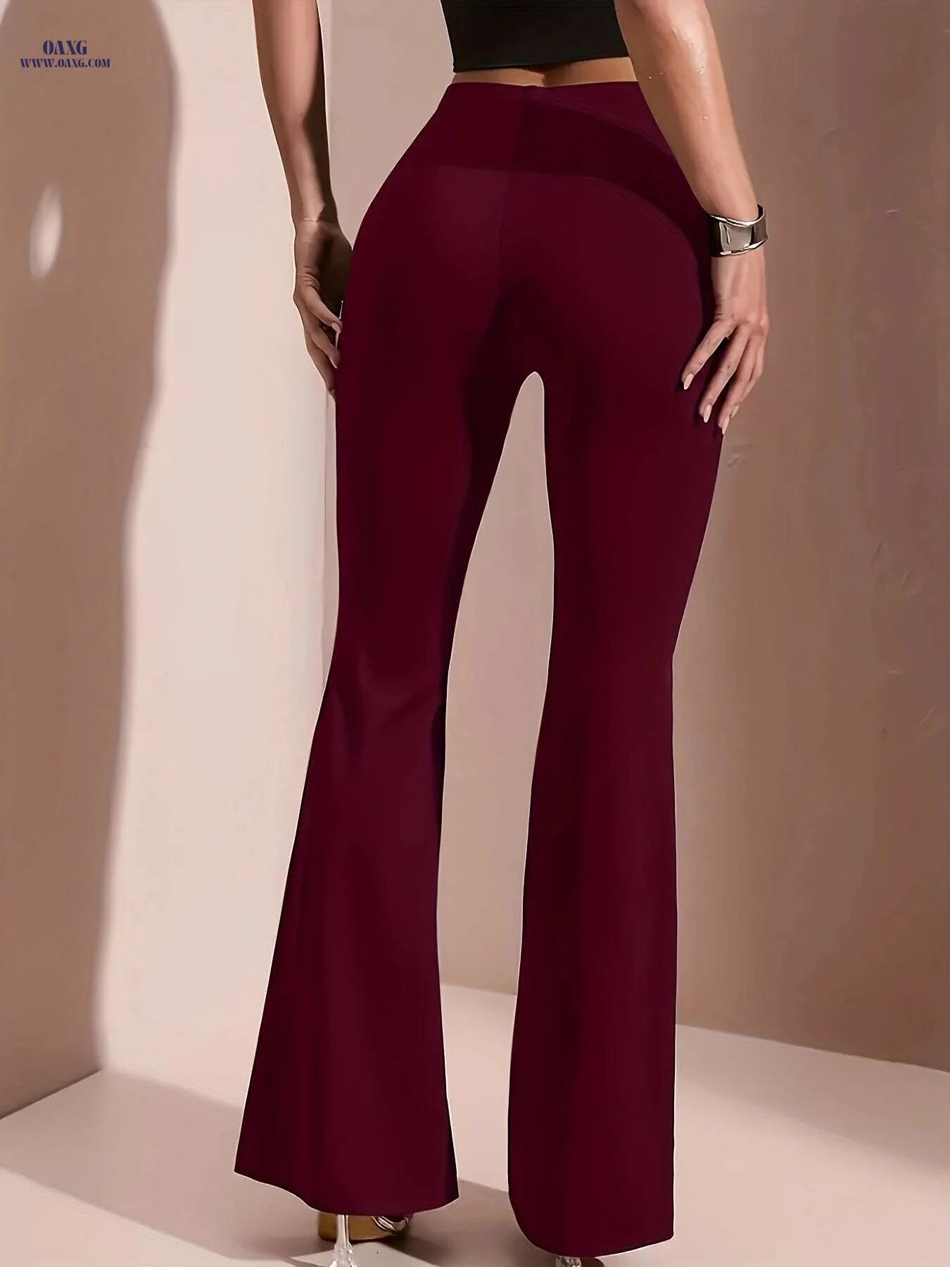 Elegant High-Waisted Flared Pants - Stylish Wide Leg Design   OAXG 