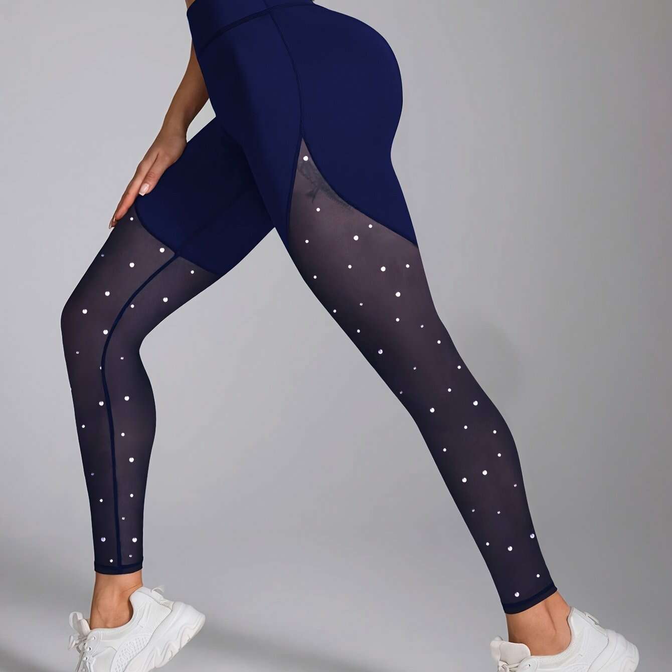 Elegant High-Waisted Glittery Leggings - Stretchy Breathable Fitness Wear   OAXG Black / XXS