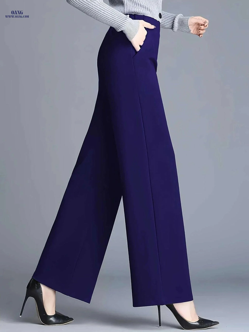 Elegant High-Waisted Straight-Leg Pants - Casual & Chic Women’s Trousers   OAXG 