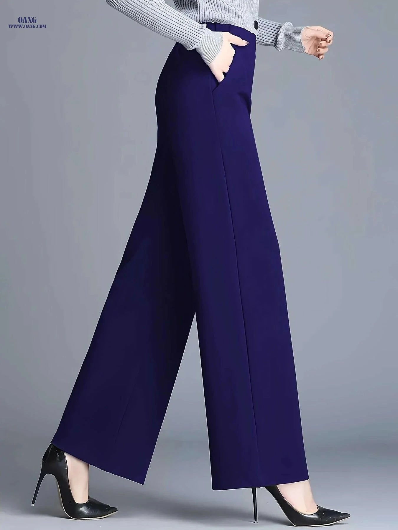 Elegant High-Waisted Straight-Leg Pants - Casual & Chic Women’s Trousers   OAXG 