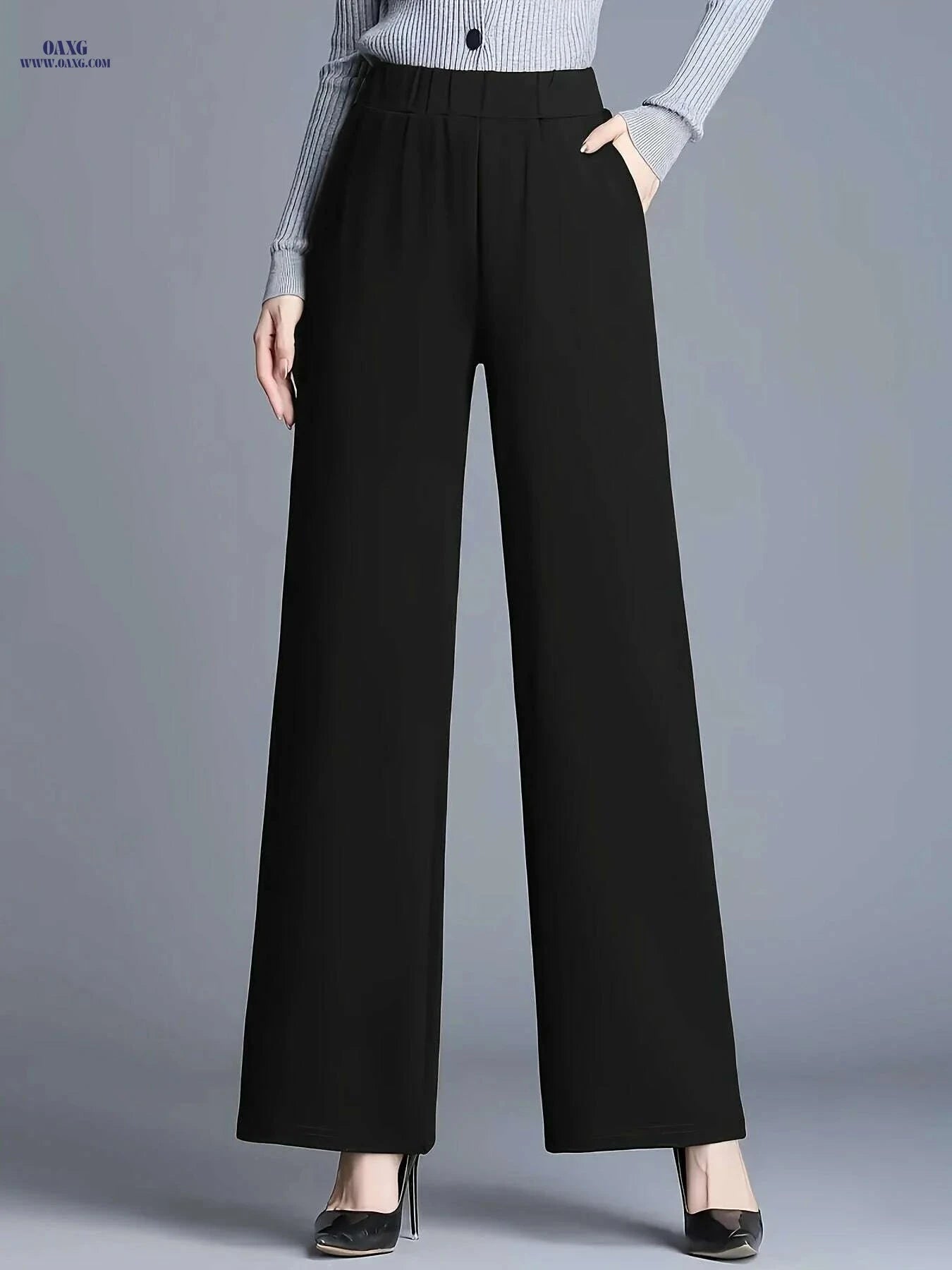 Elegant High-Waisted Straight-Leg Pants - Casual & Chic Women’s Trousers   OAXG Dark Brown / XS