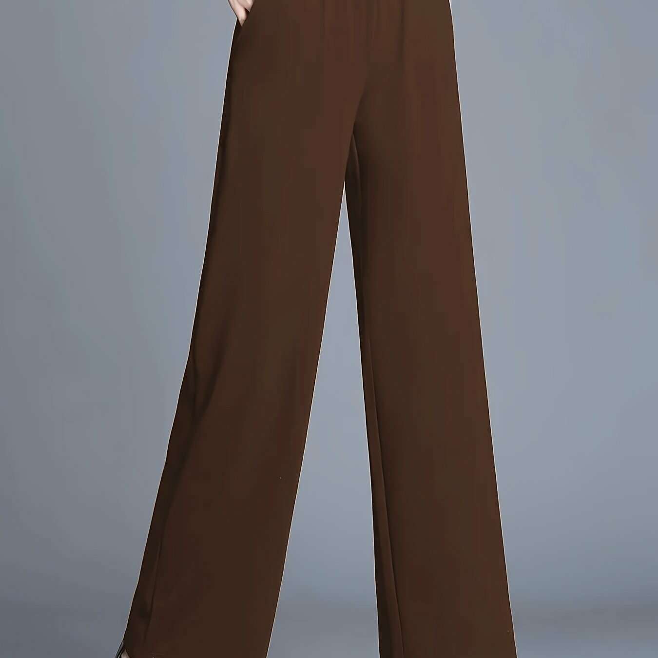 Elegant High-Waisted Straight-Leg Pants - Casual & Chic Women’s Trousers   OAXG Dark Brown / XS