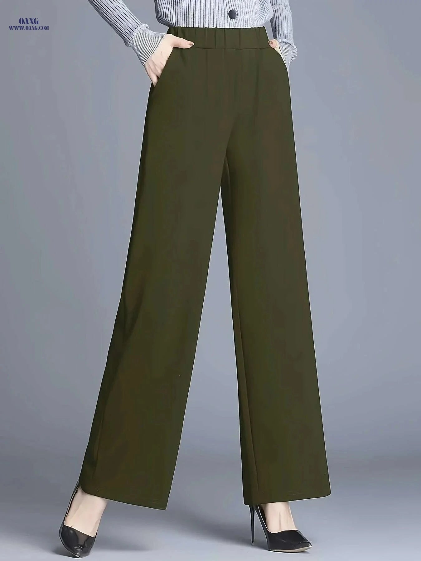 Elegant High-Waisted Straight-Leg Pants - Casual & Chic Women’s Trousers   OAXG 
