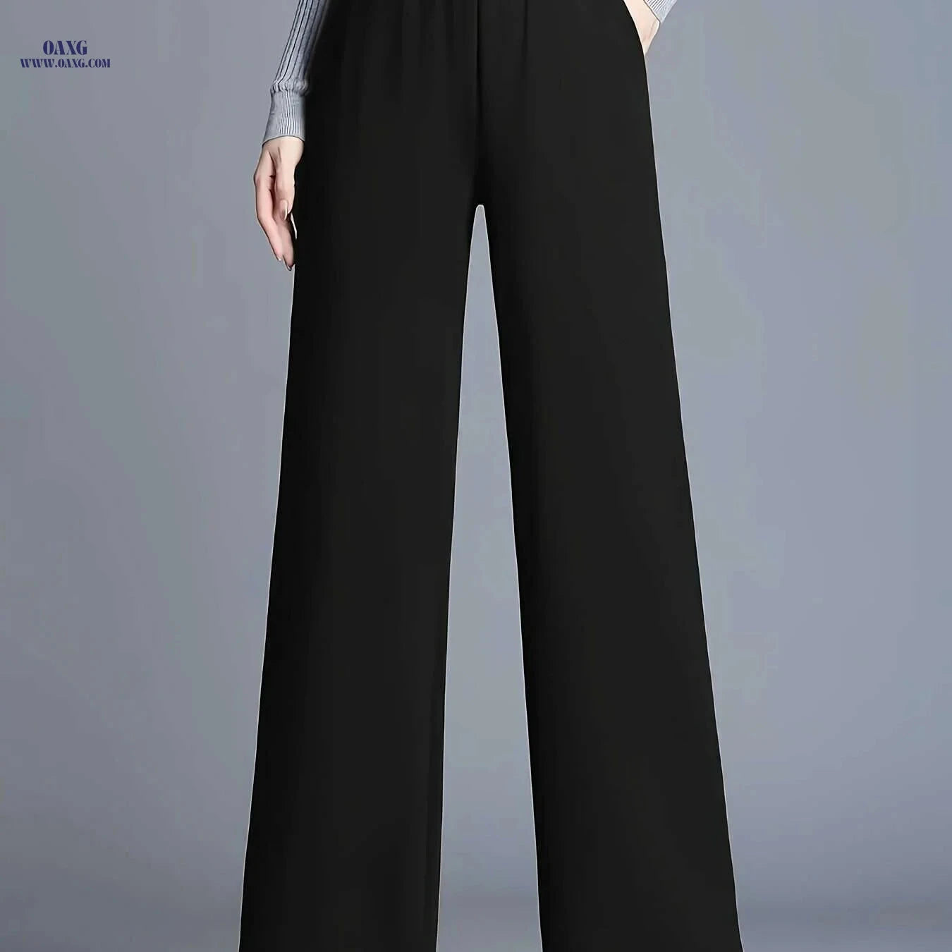 Elegant High-Waisted Straight-Leg Pants - Casual & Chic Women’s Trousers   OAXG 