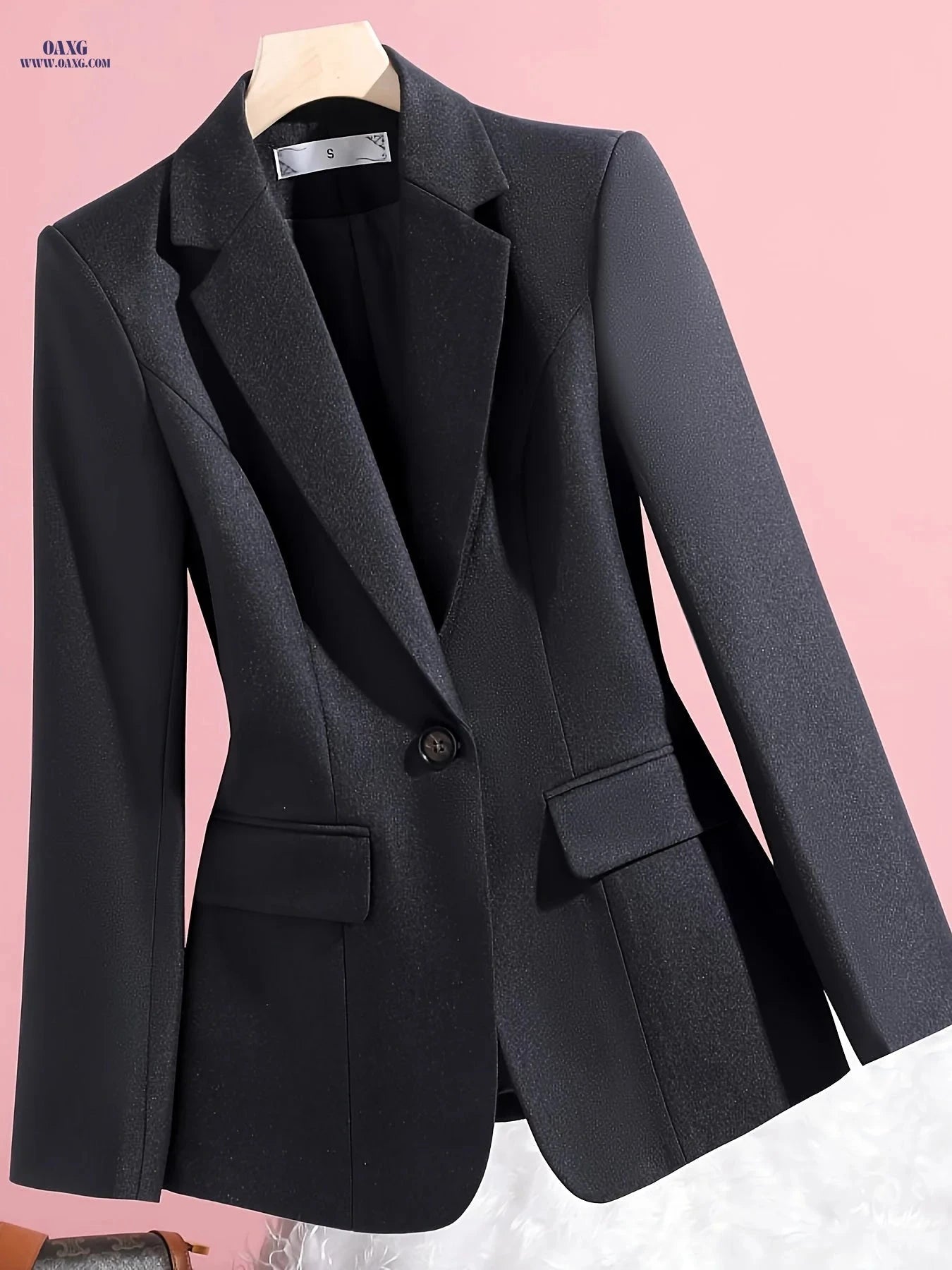 Elegant Ladies' Blazer 2025 - Long Sleeve, Solid Color for Office   OAXG 