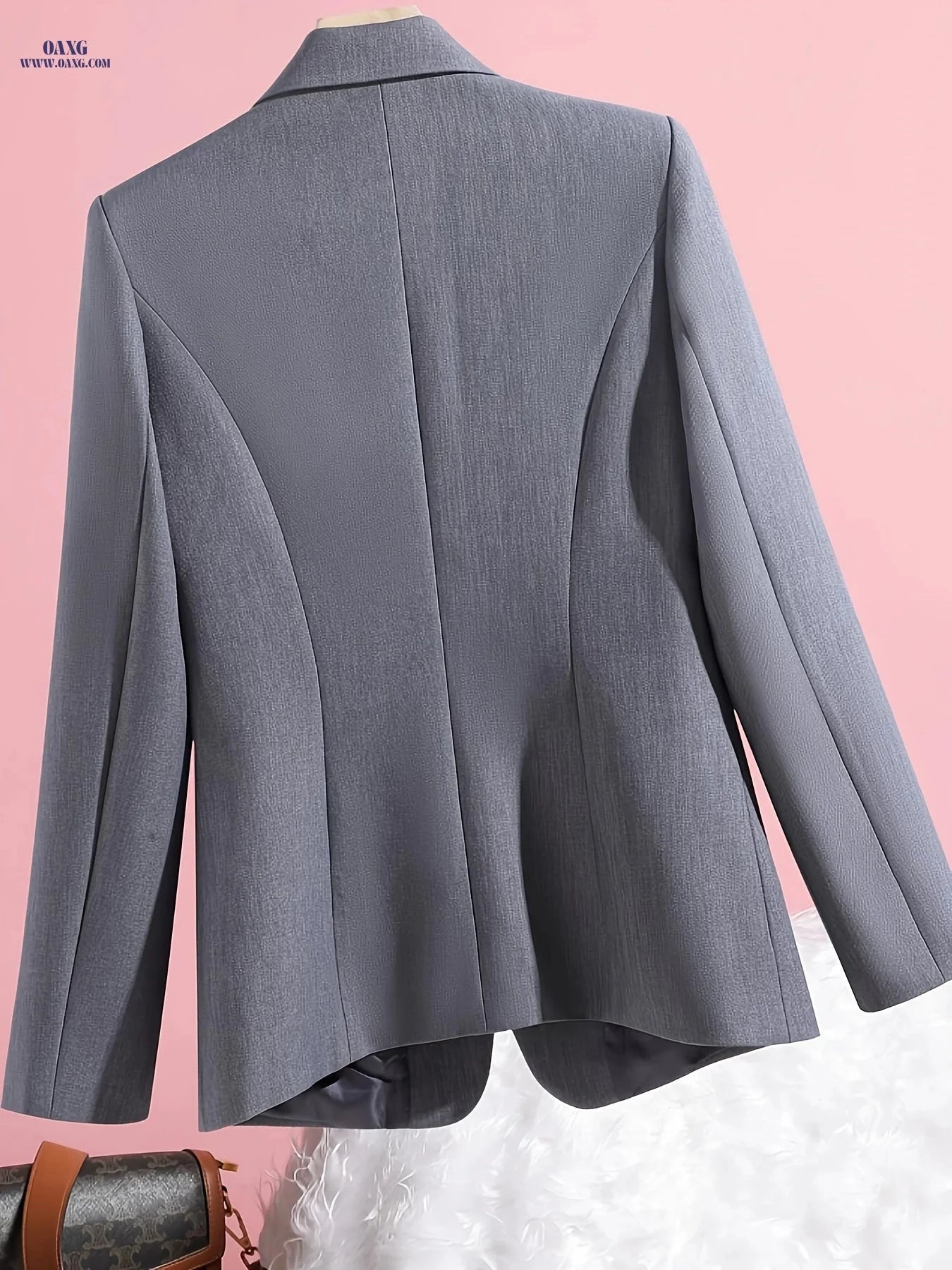 Elegant Ladies' Blazer 2025 - Long Sleeve, Solid Color for Office   OAXG ginger-colored / L