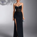 Elegant Ladies' Evening Gown - Perfect for Weddings & Bridesmaids   OAXG Black / S
