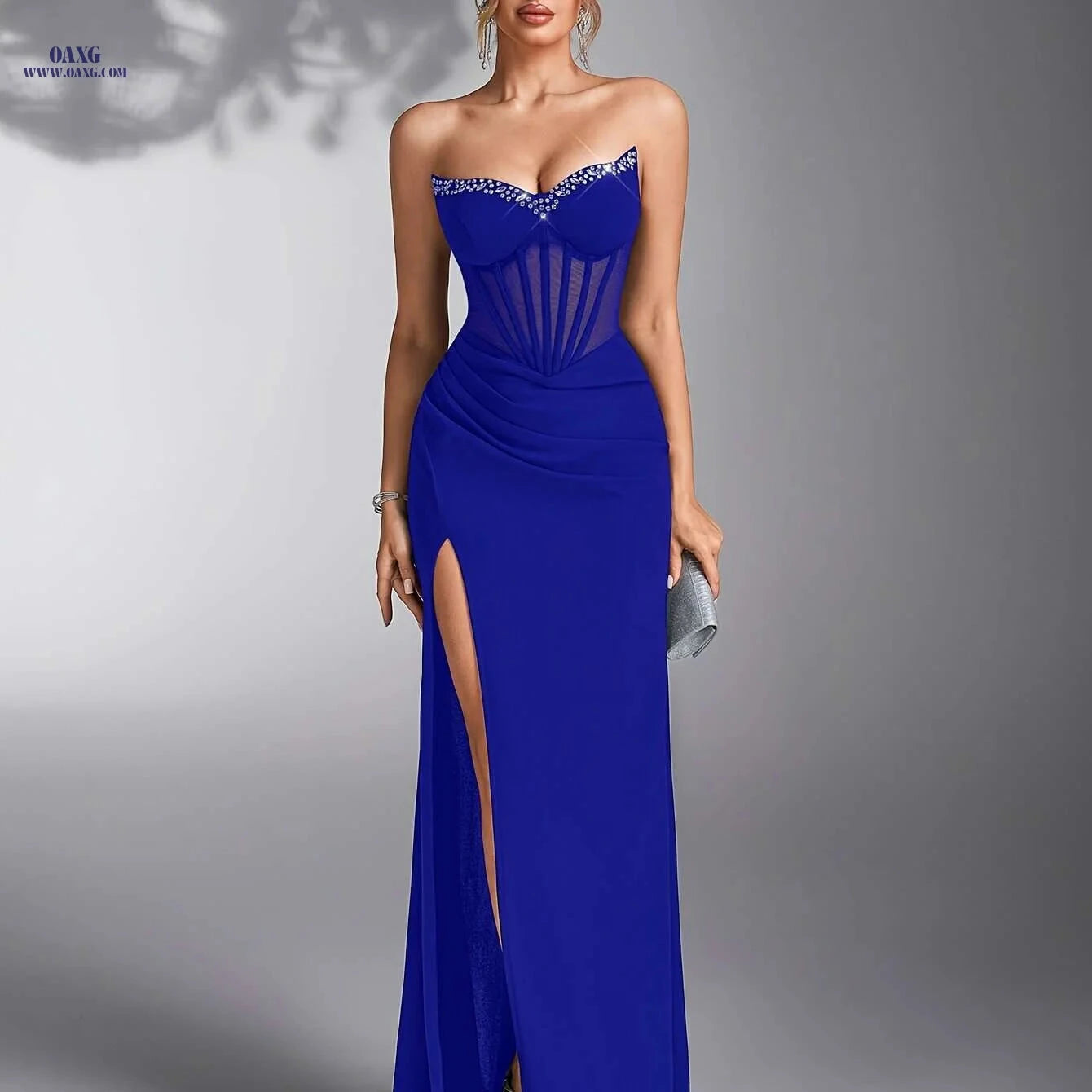 Elegant Ladies' Evening Gown - Perfect for Weddings & Bridesmaids   OAXG Black / S