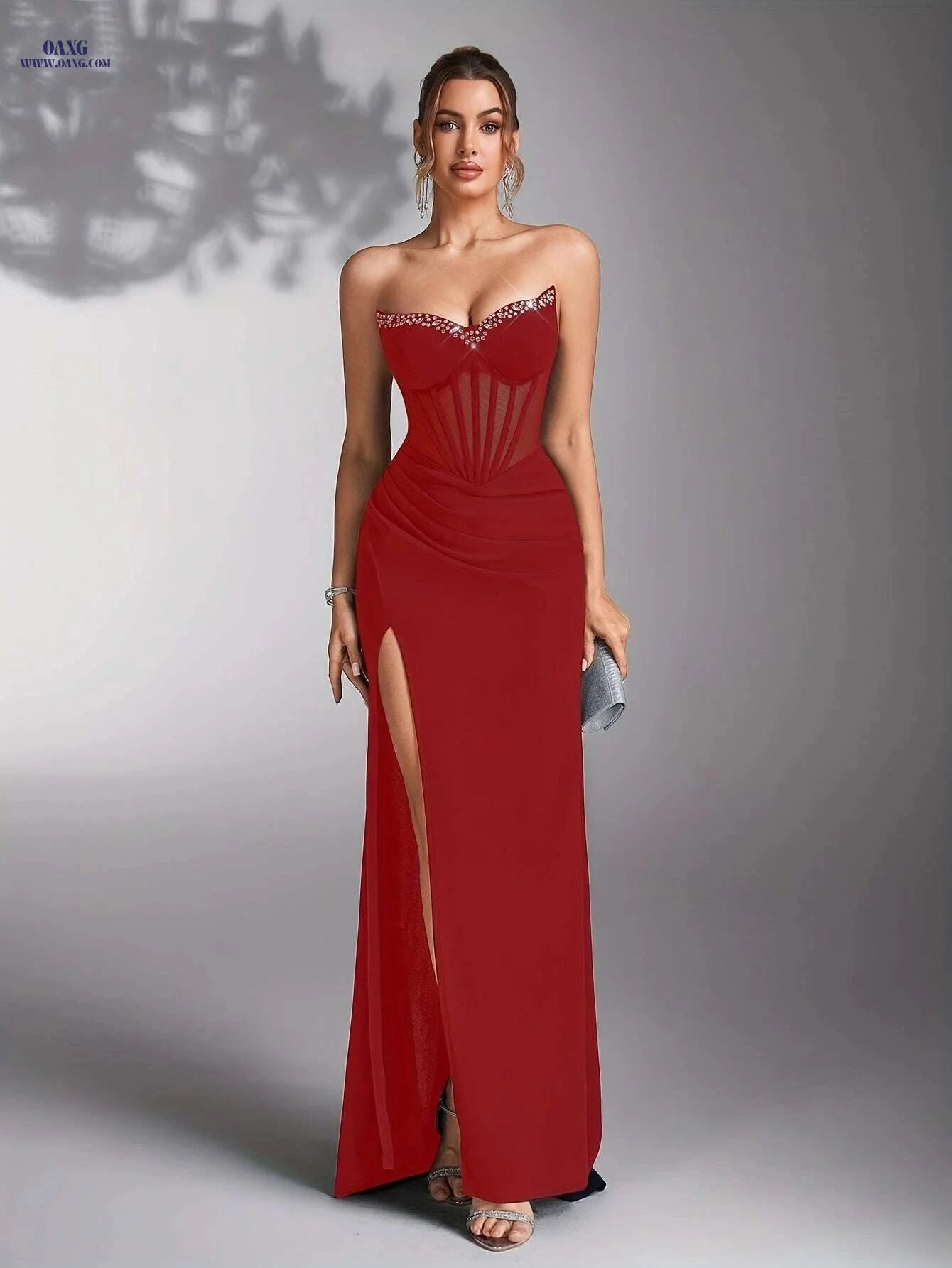 Elegant Ladies' Evening Gown - Perfect for Weddings & Bridesmaids   OAXG Black / S