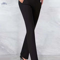 Elegant Ladies High-Waist Elastic Flare Pants - Casual & Formal Wear   OAXG Black / S