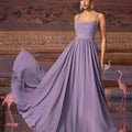 Elegant Lavender Chiffon Evening Gown - Strapless Formal Dress   OAXG 