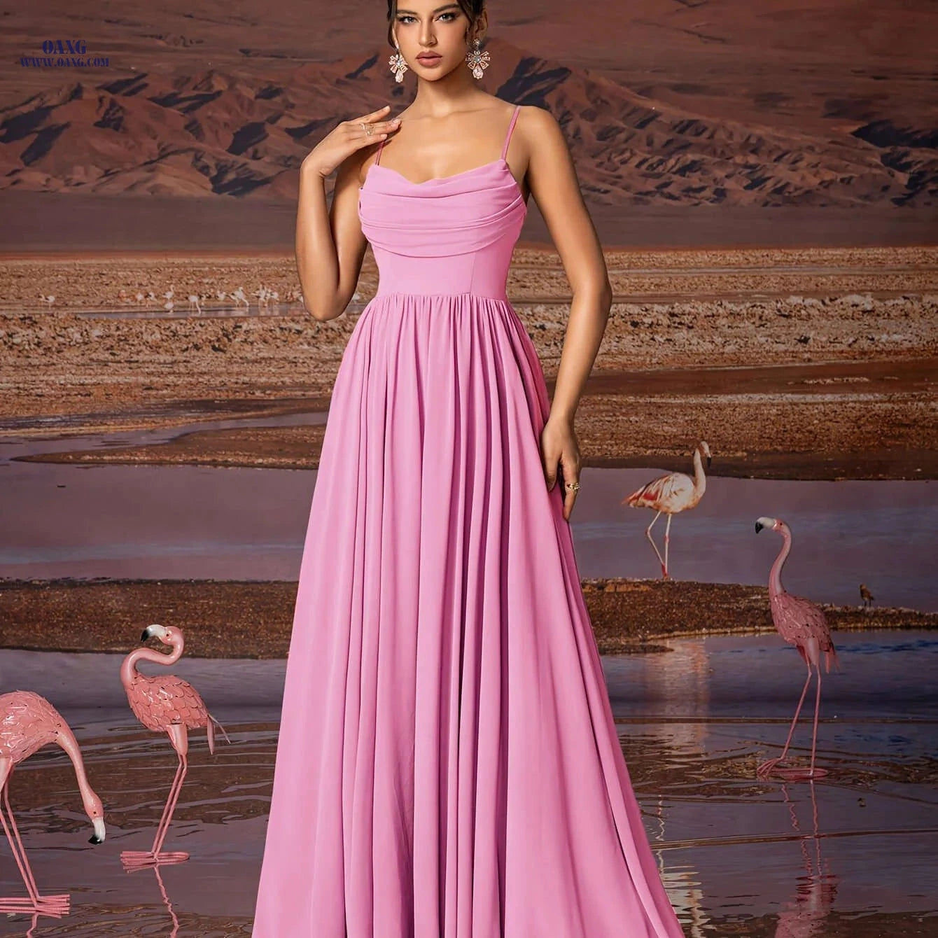 Elegant Lavender Chiffon Evening Gown - Strapless Formal Dress   OAXG 