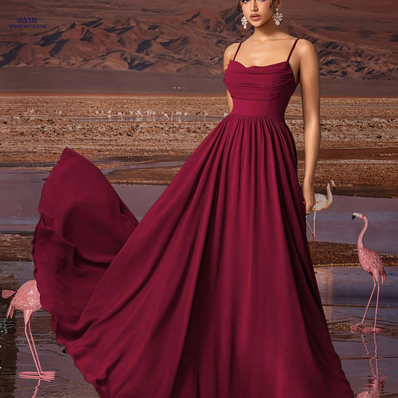 Elegant Lavender Chiffon Evening Gown - Strapless Formal Dress   OAXG 