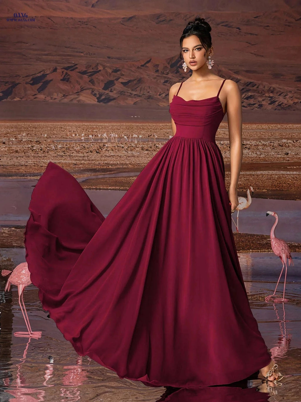 Elegant Lavender Chiffon Evening Gown - Strapless Formal Dress   OAXG 