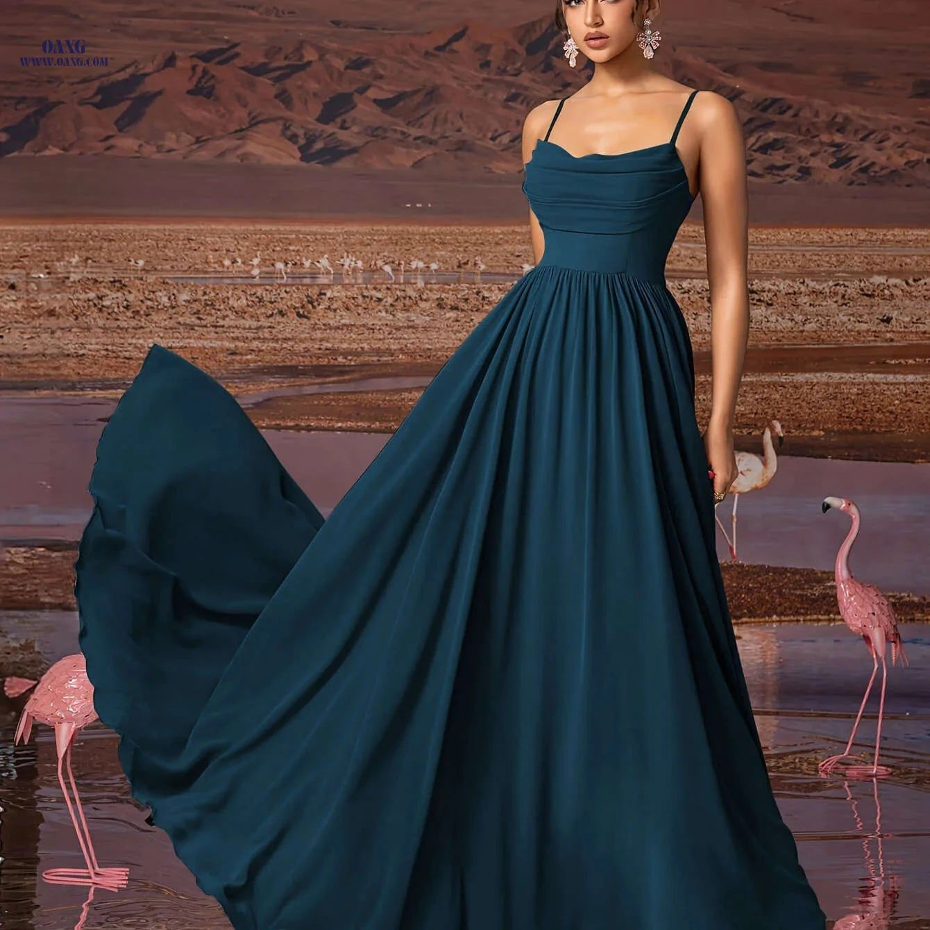 Elegant Lavender Chiffon Evening Gown - Strapless Formal Dress   OAXG 