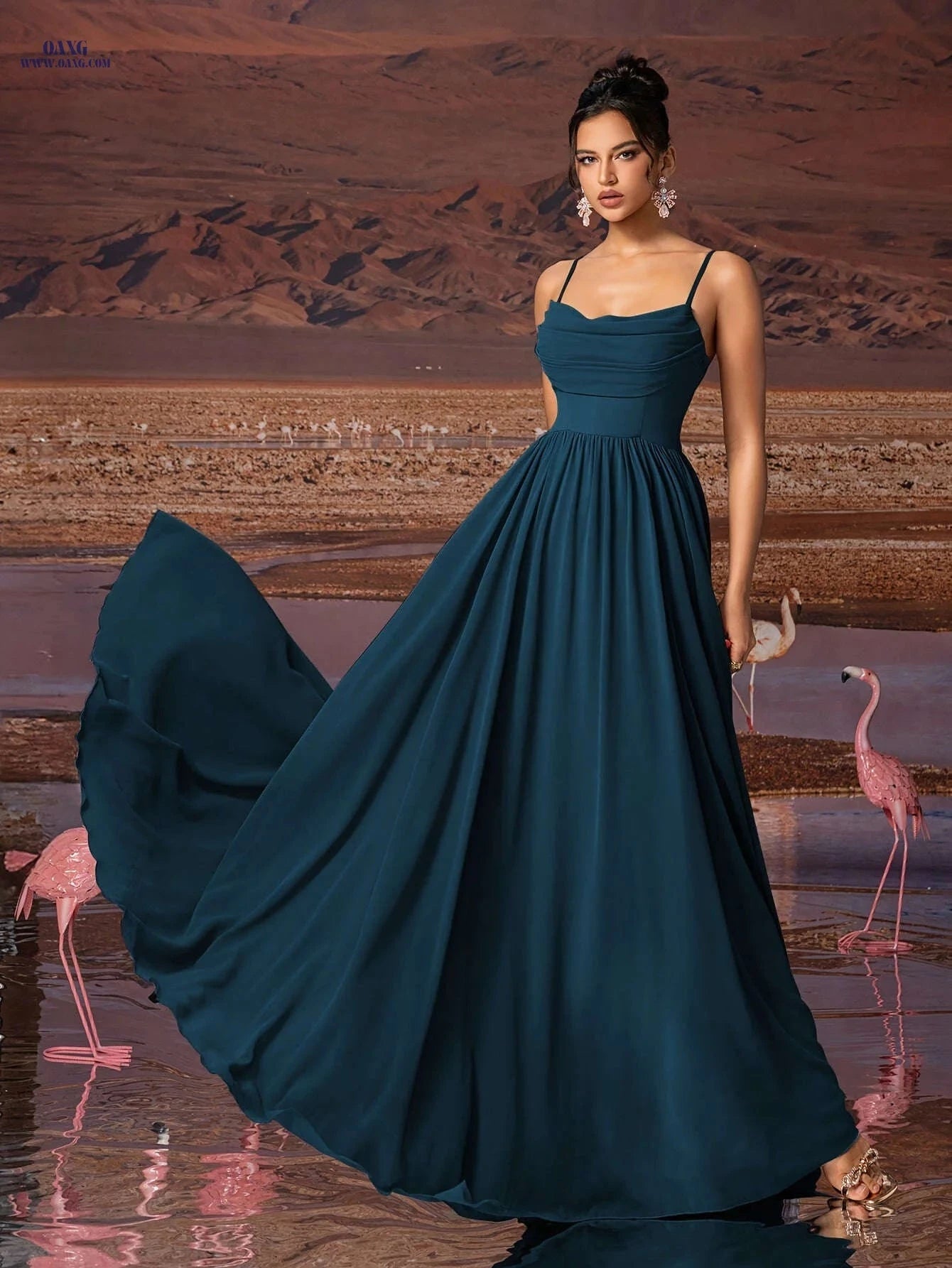 Elegant Lavender Chiffon Evening Gown - Strapless Formal Dress   OAXG Purple / XS