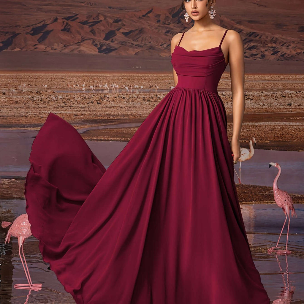 Elegant Lavender Chiffon Evening Gown - Strapless Formal Dress   OAXG 