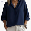 Elegant Long Sleeve Women's Shirt - Hidden Button Placket Fashion   OAXG 
