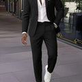 Elegant Men's 2pcs Suit Set - Blazer and Trousers for Business   OAXG 