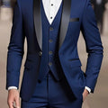 Elegant Men's 3-Piece Suit Set - Blazer, Vest & Trousers for Weddings   OAXG 