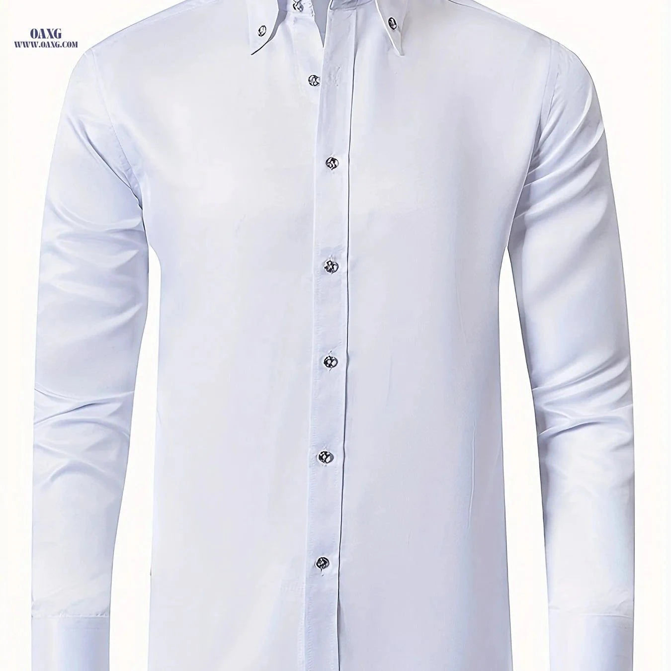 Elegant Men's Shirt with Diamond Buttons - Perfect for Weddings & Parties   OAXG Black / FR XS