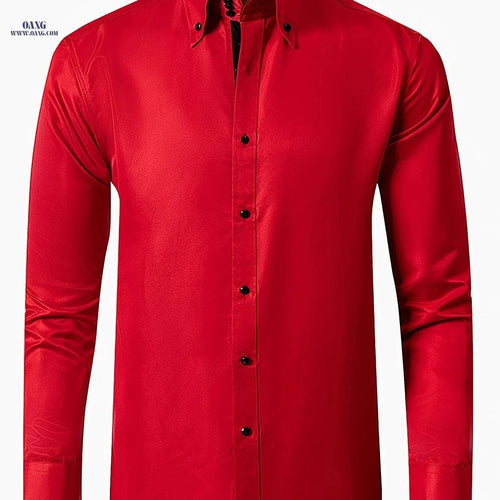 Elegant Men's Shirt with Diamond Buttons - Perfect for Weddings & Parties   OAXG Black / FR XS