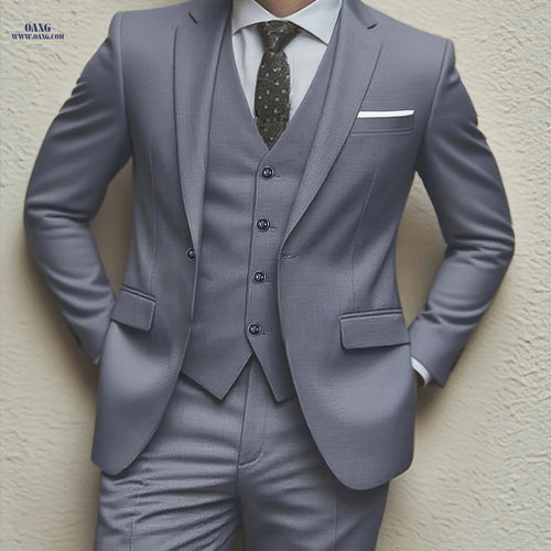 Elegant Men's Slim Fit Tuxedo Set - Perfect for Weddings & Events   OAXG Black / FR XXS