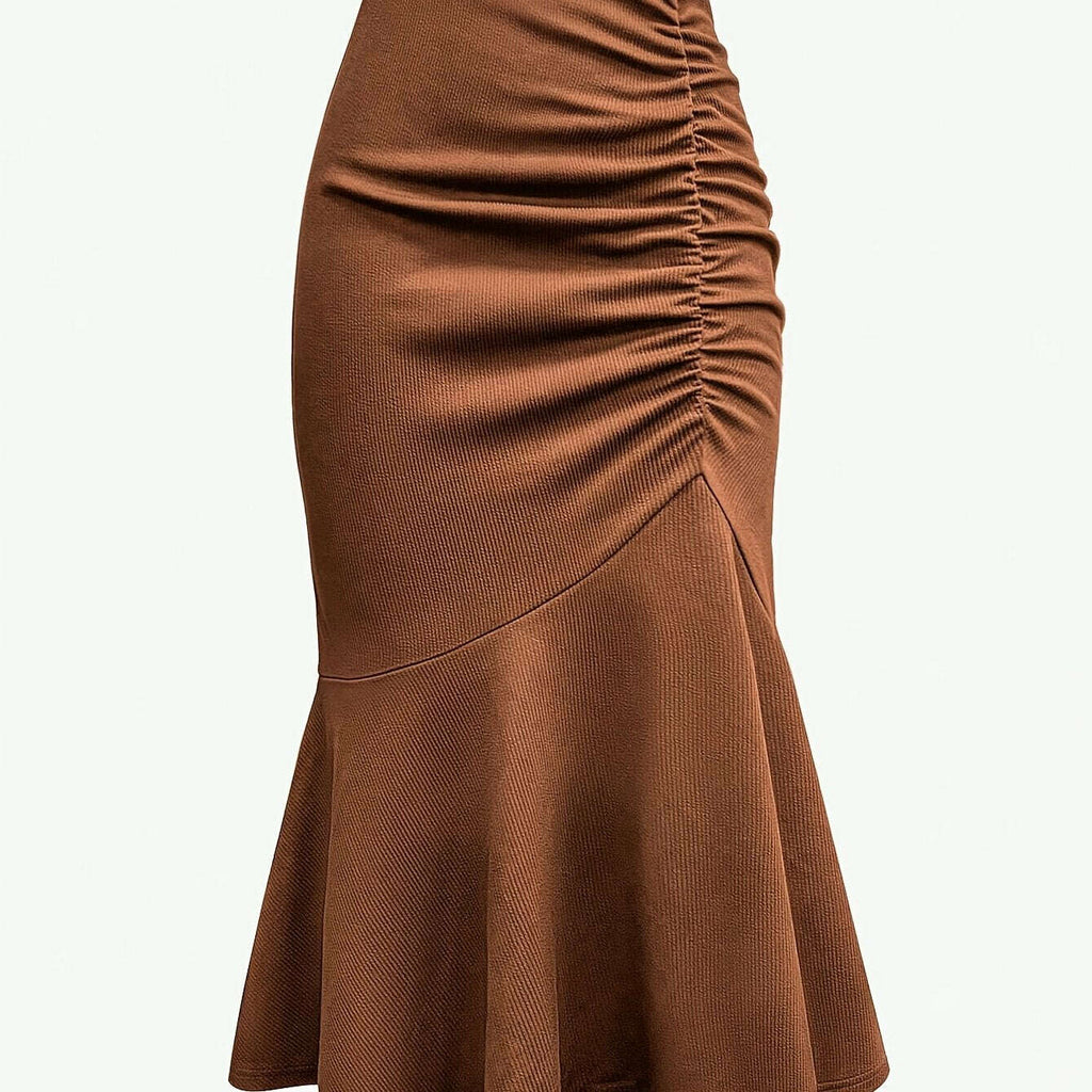 Elegant Mermaid to Fish Tail Skirt - All-Season A-Line Party Dress   OAXG White / S