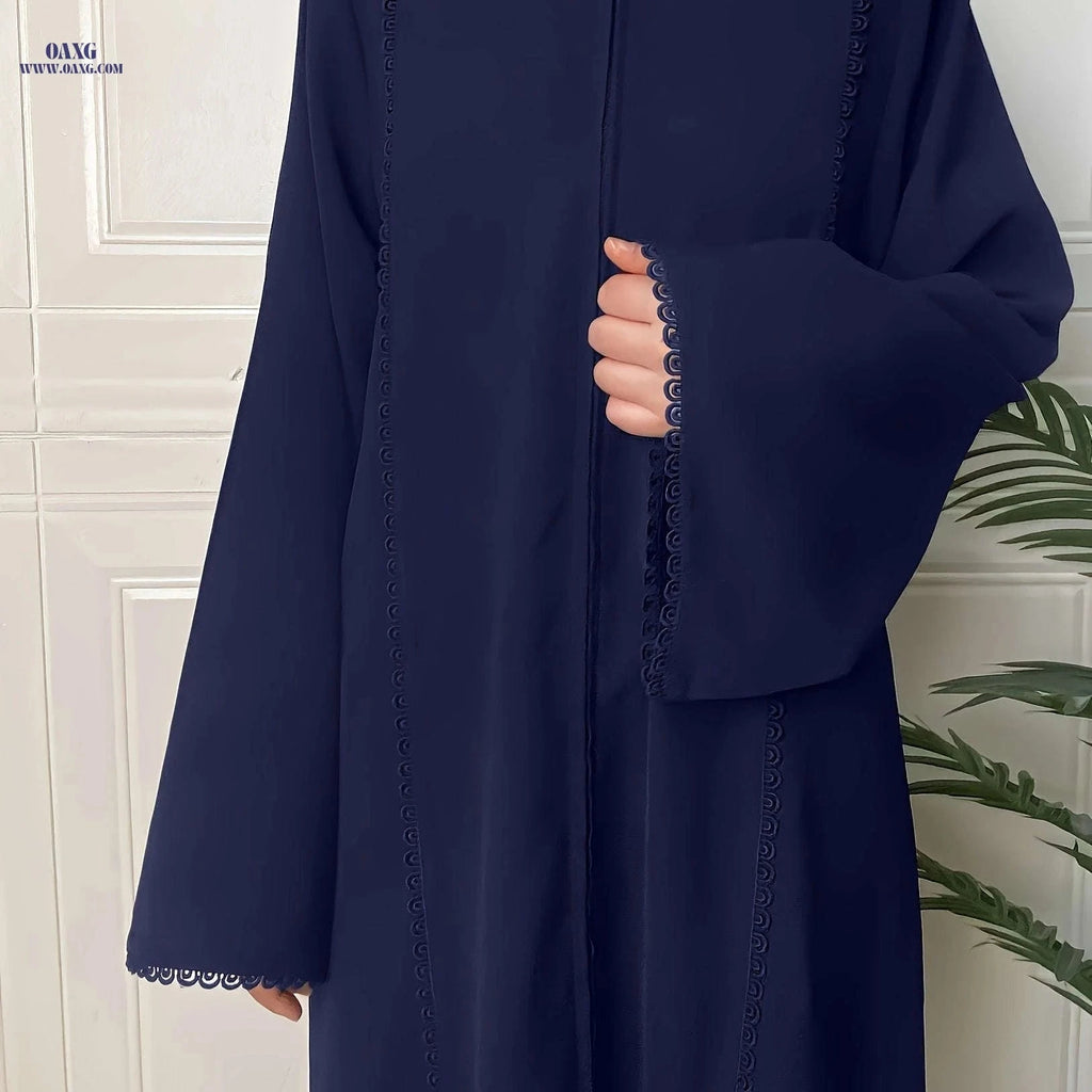 Elegant Middle Eastern Women's Solid Color Turkish Lace Robe 6153-A   OAXG 