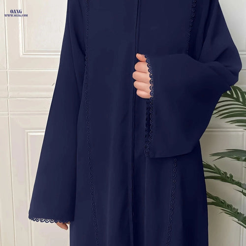 Elegant Middle Eastern Women's Solid Color Turkish Lace Robe 6153-A   OAXG 