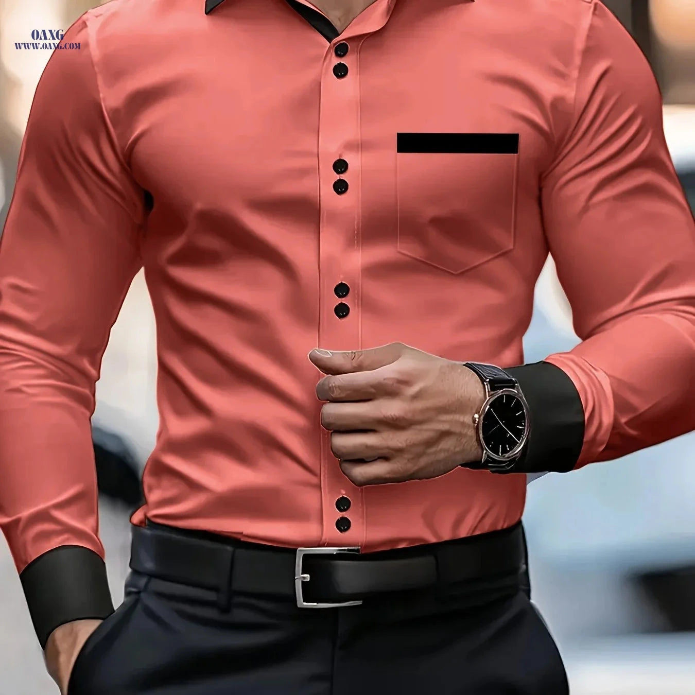 Elegant Multi-Color Gentleman Shirt - Comfortable Long Sleeve Style   OAXG 