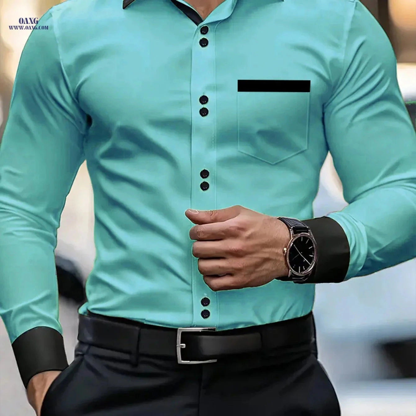 Elegant Multi-Color Gentleman Shirt - Comfortable Long Sleeve Style   OAXG White / FR M