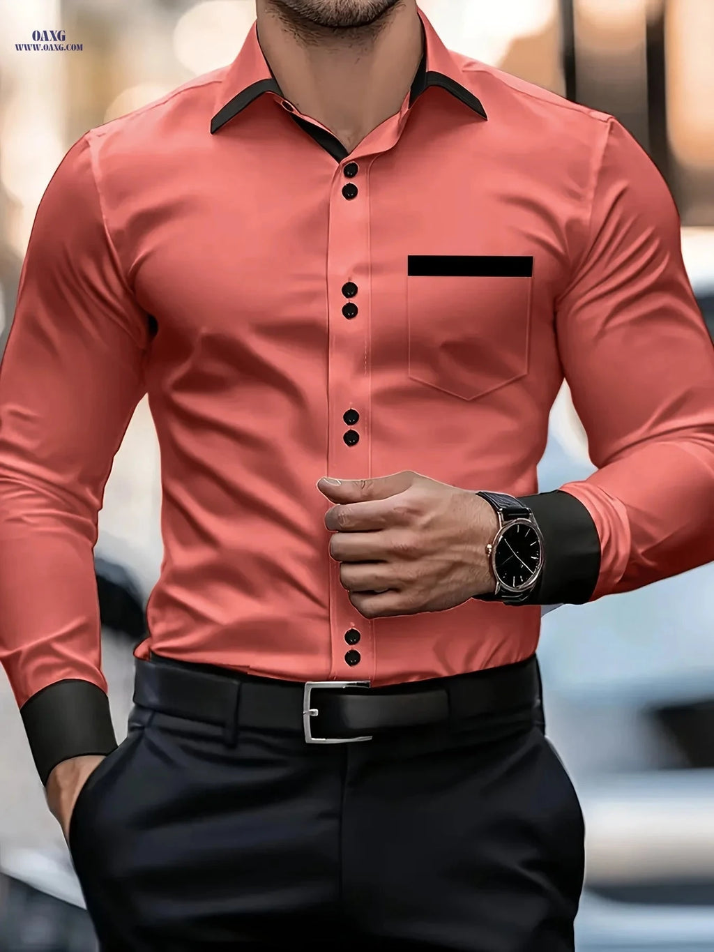 Elegant Multi-Color Gentleman Shirt - Stylish Long Sleeve, Exquisite Fit   OAXG White / FR M