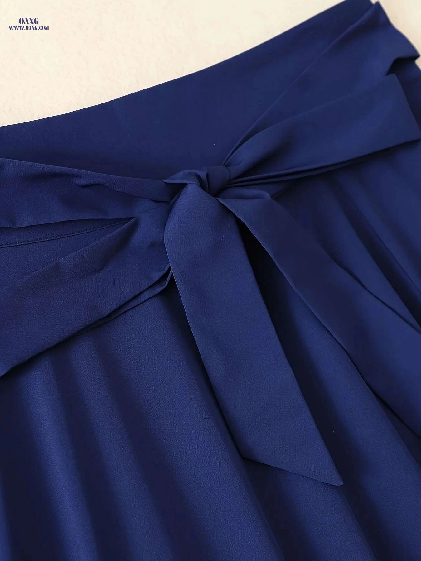 Elegant Navy Blue Maxi Skirt - Flowy A-Line, Machine Washable   OAXG Navy Blue / S