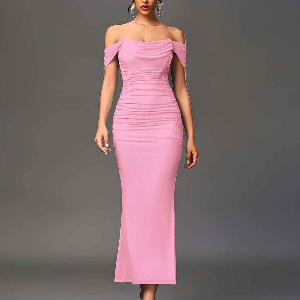 Elegant Off-the-Shoulder Mermaid Gown - High Elasticity Bodycon Fit   OAXG 