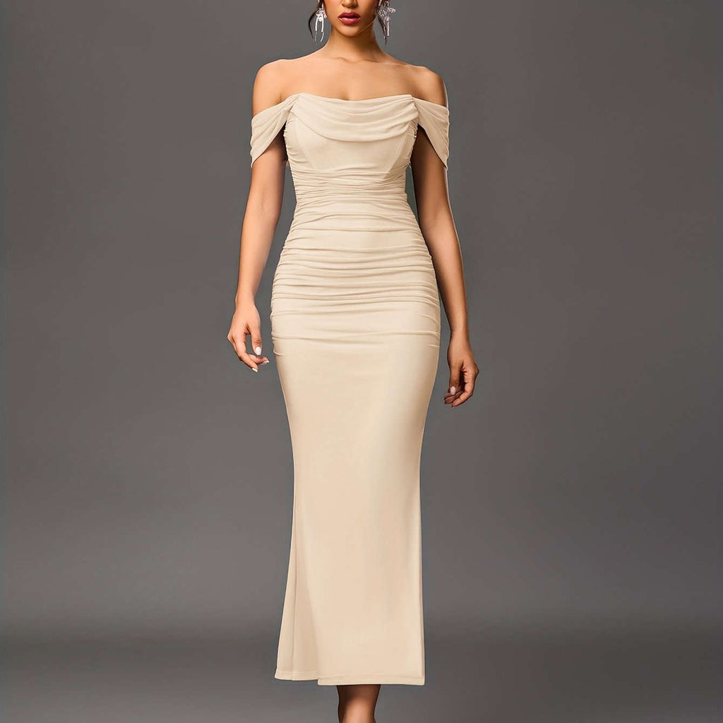 Elegant Off-the-Shoulder Mermaid Gown - High Elasticity Bodycon Fit   OAXG 