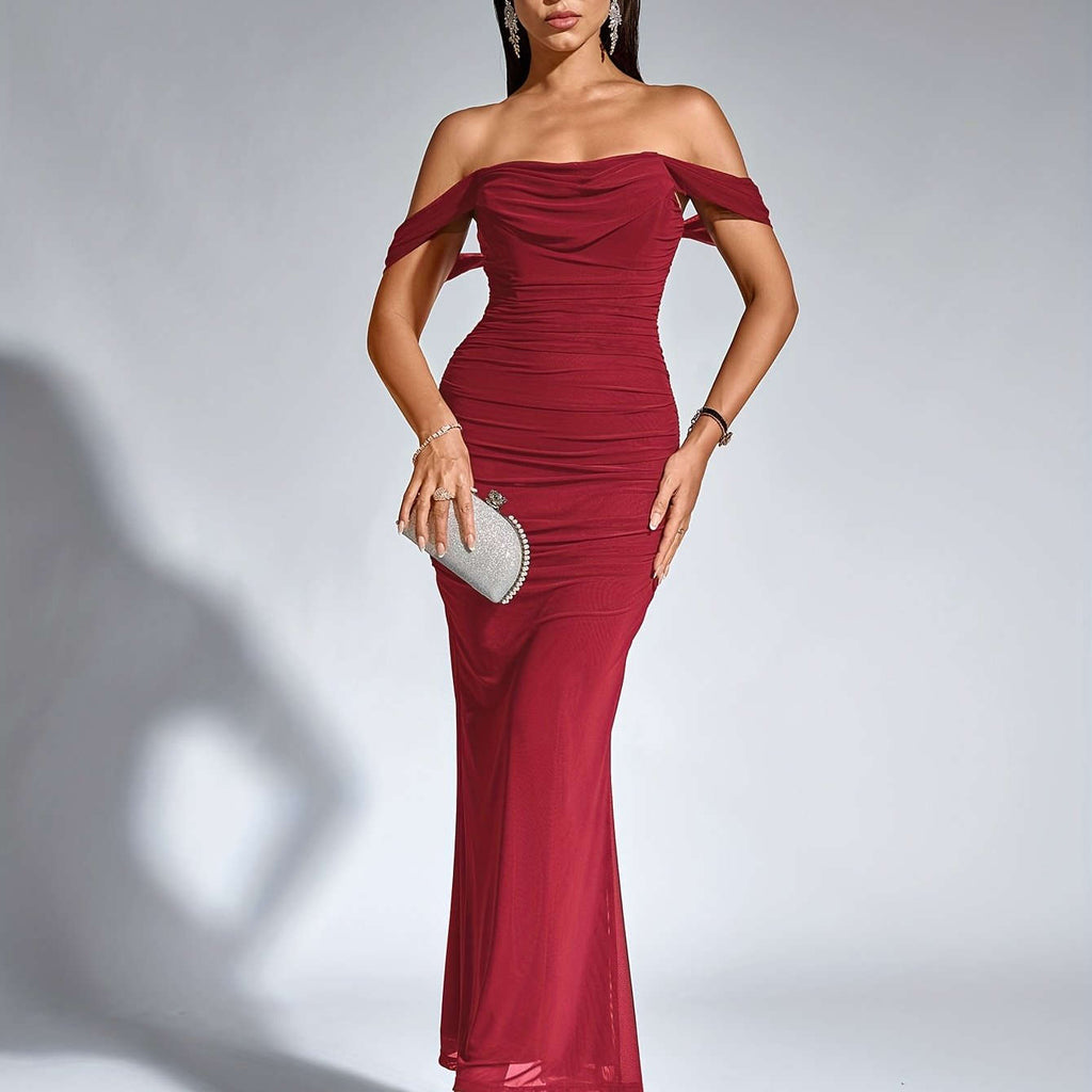 Elegant Off-the-Shoulder Mermaid Gown - High Elasticity Bodycon Fit   OAXG 