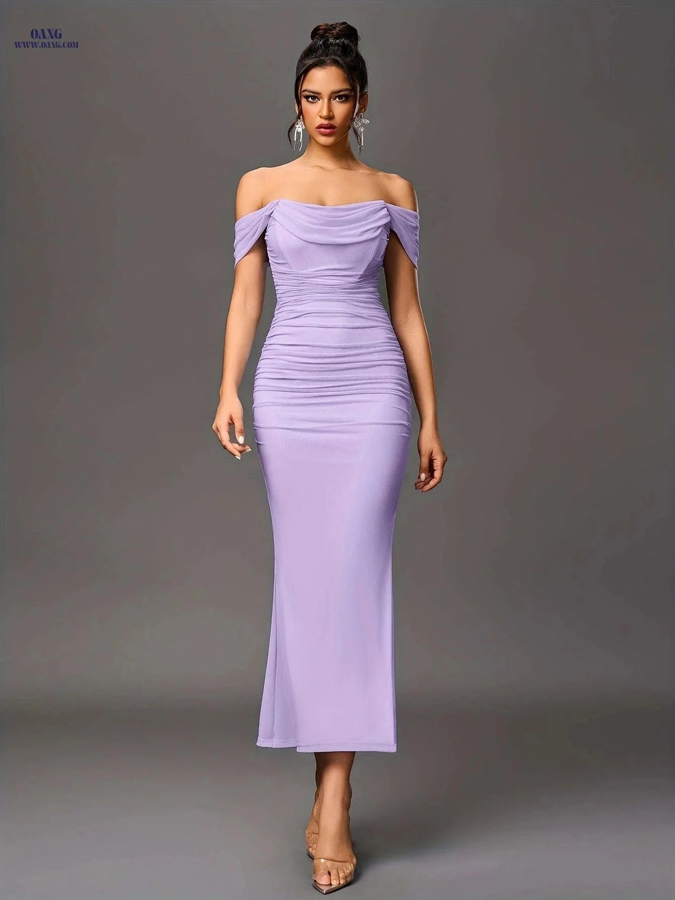 Elegant Off-the-Shoulder Mermaid Gown - High Elasticity Bodycon Fit   OAXG 