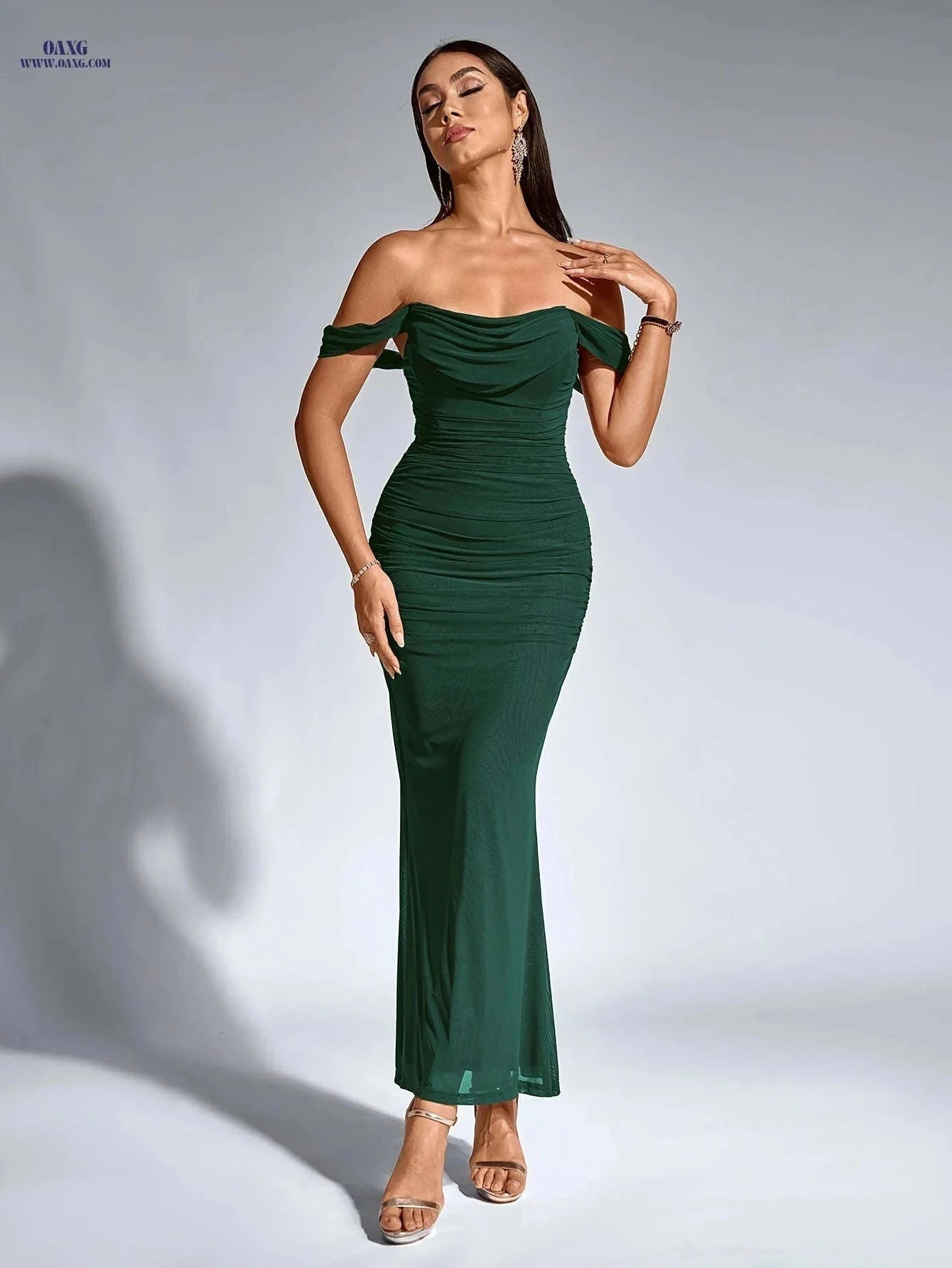 Elegant Off-the-Shoulder Mermaid Gown - High Elasticity Bodycon Fit