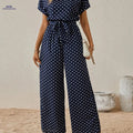 Elegant Off the Shoulder Women's Polka Dot Jumpsuit - All-Season Style   OAXG 